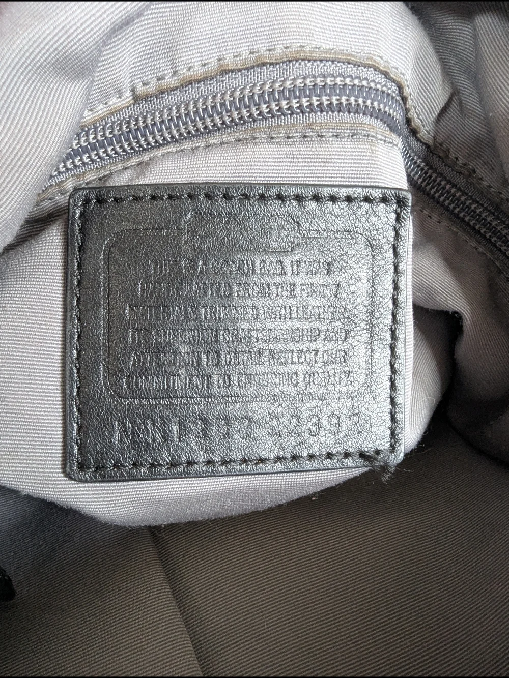 Coach Khaki and Black Signature Canvas Hobo with Tassel